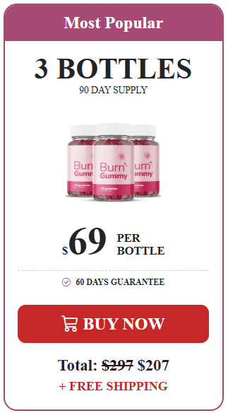 burn gummy 3 bottles price